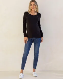Maternity Over the Bump Fitted Denim Blue Jeans