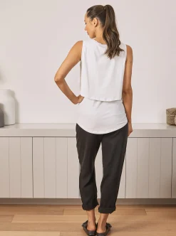 Maternity Relaxed Leg Tencel Pants- Black