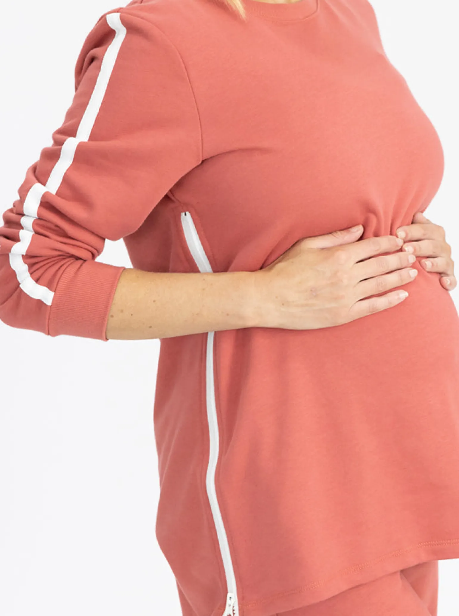 Maternity Sweat Top in Coral