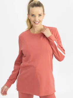 Maternity Sweat Top in Coral