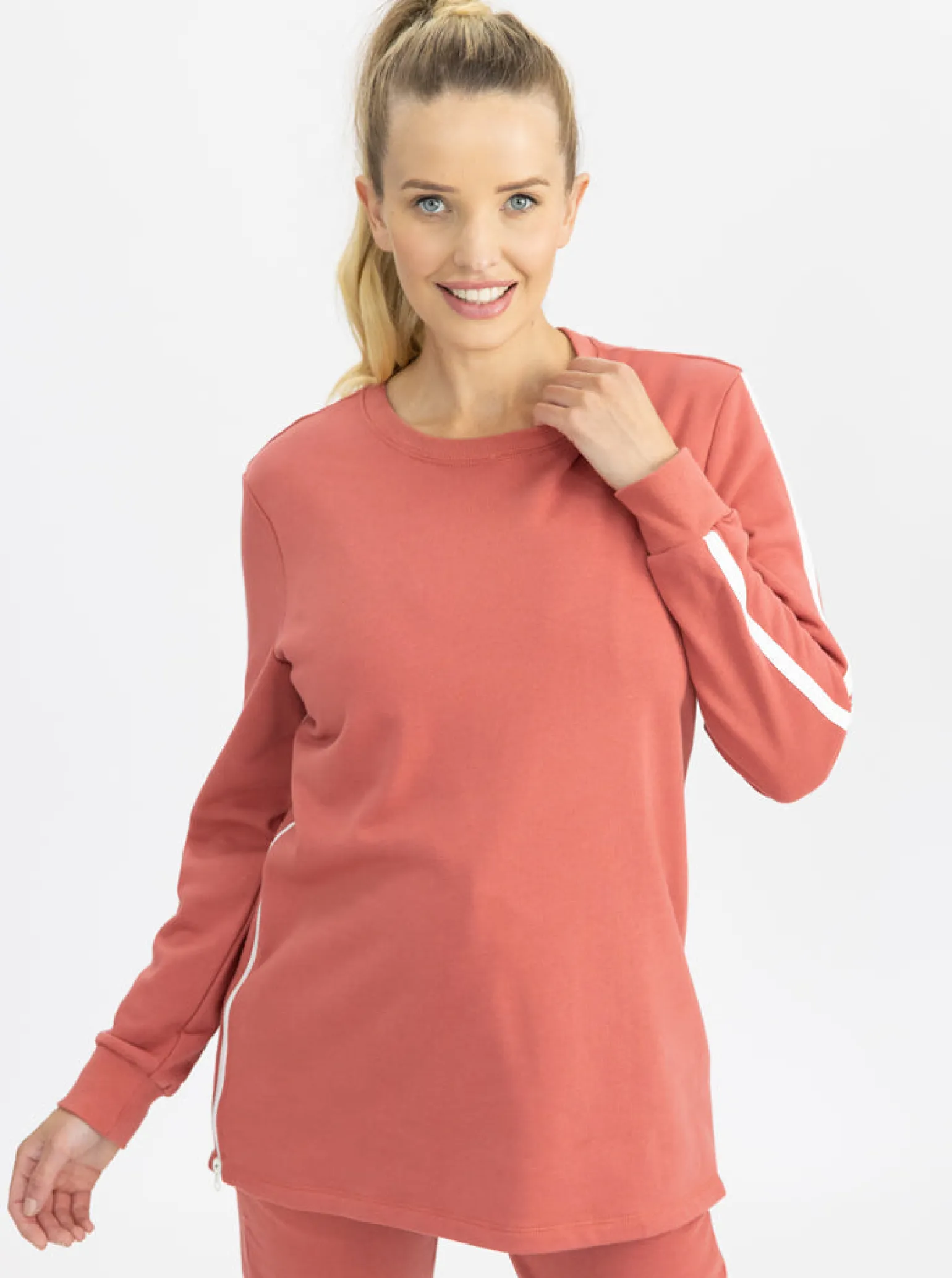 Maternity Sweat Top in Coral
