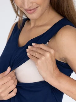 Maternity Swing Tank with Nursing Opening in Navy