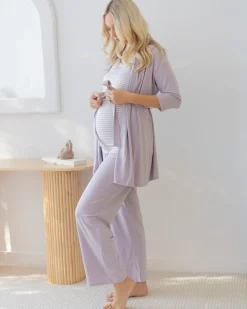Maternity Versatile Lavender Cardigan With Removable Belt