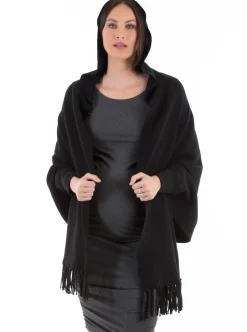 Maternity Wool Blend Winter Cape - Black
