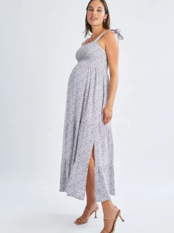 Maxi Liliana Maternity Dress in Iris Print