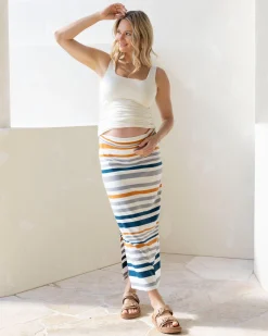 Maxi Maternity Maxi Skirt in Stripe