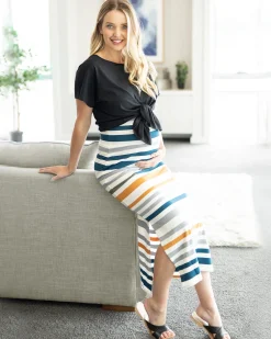 Maxi Maternity Maxi Skirt in Stripe