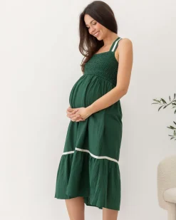 Meliza Maternity Party Dress in Green