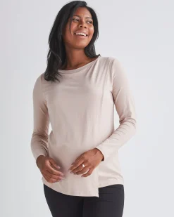 Monique Long Sleeve Nursing Nude Pink Petal Top