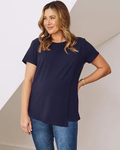 Monique Maternity Nursing Petal Top -Midnight Navy