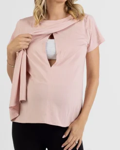 Monique Maternity Nursing Petal Top - Blush Pink