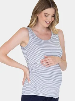 Nursing Pull Up Tank Top in Stripes