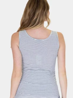 Nursing Pull Up Tank Top in Stripes