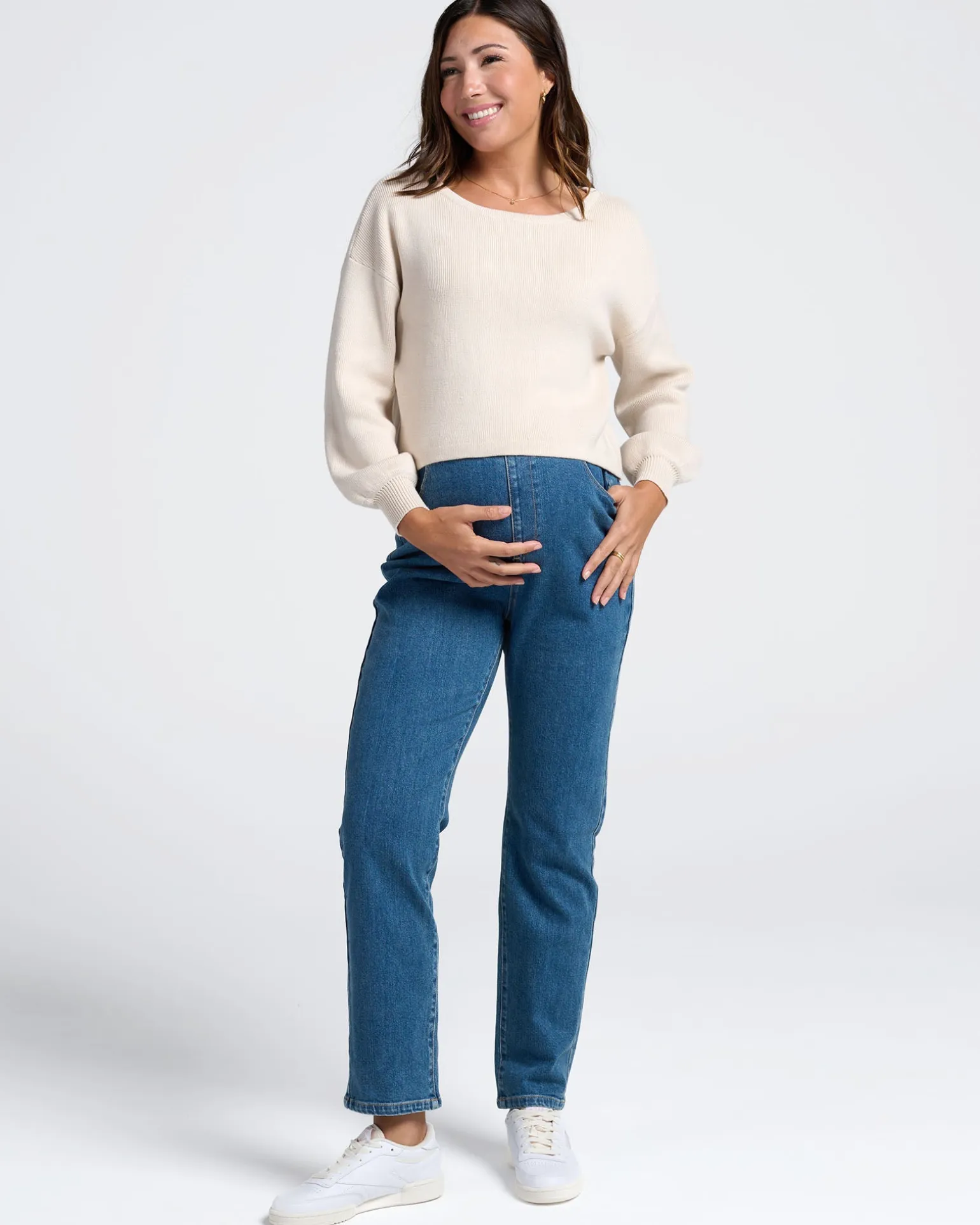 Over the Bump Relaxed Maternity Denim Jeans