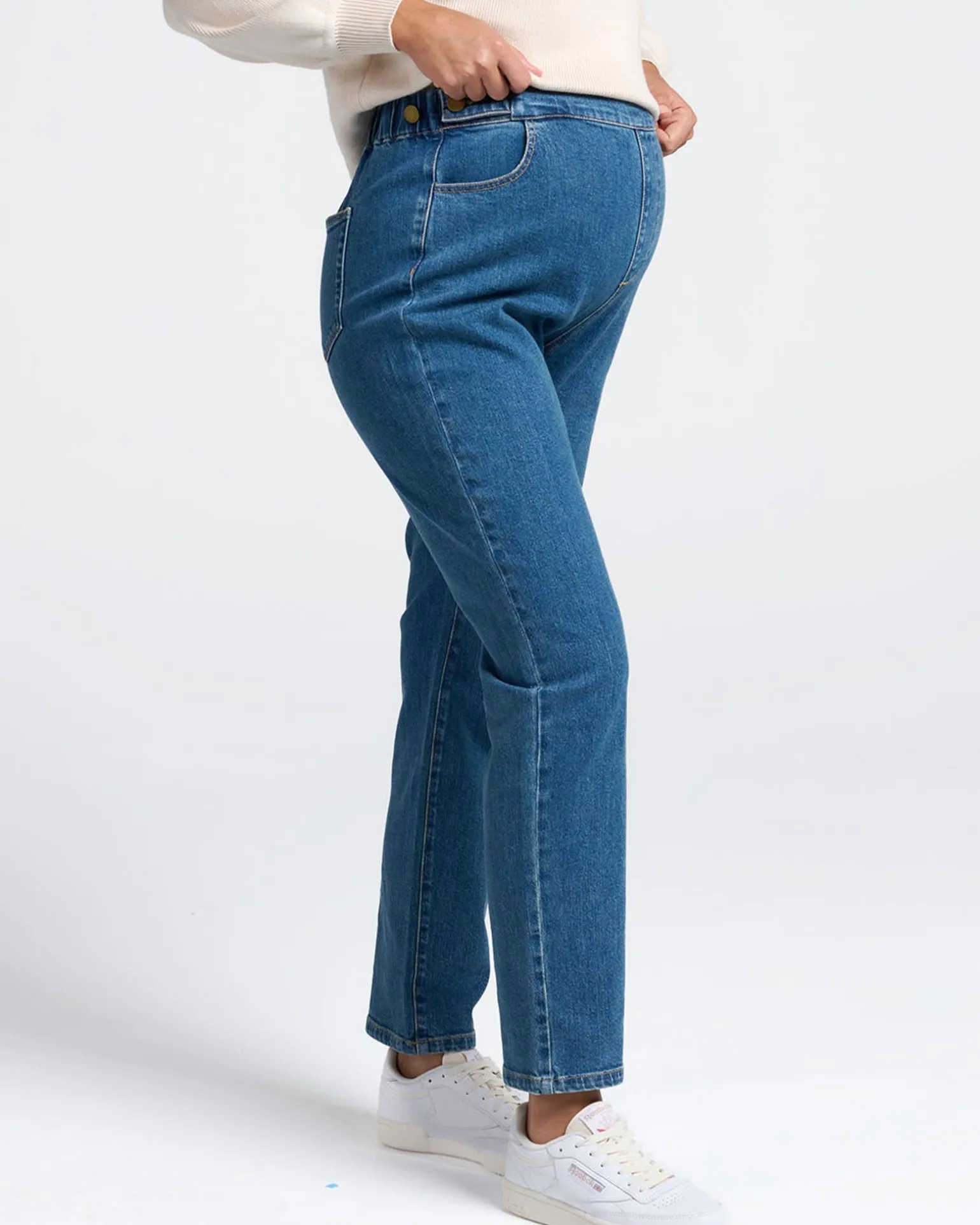 Over the Bump Relaxed Maternity Denim Jeans