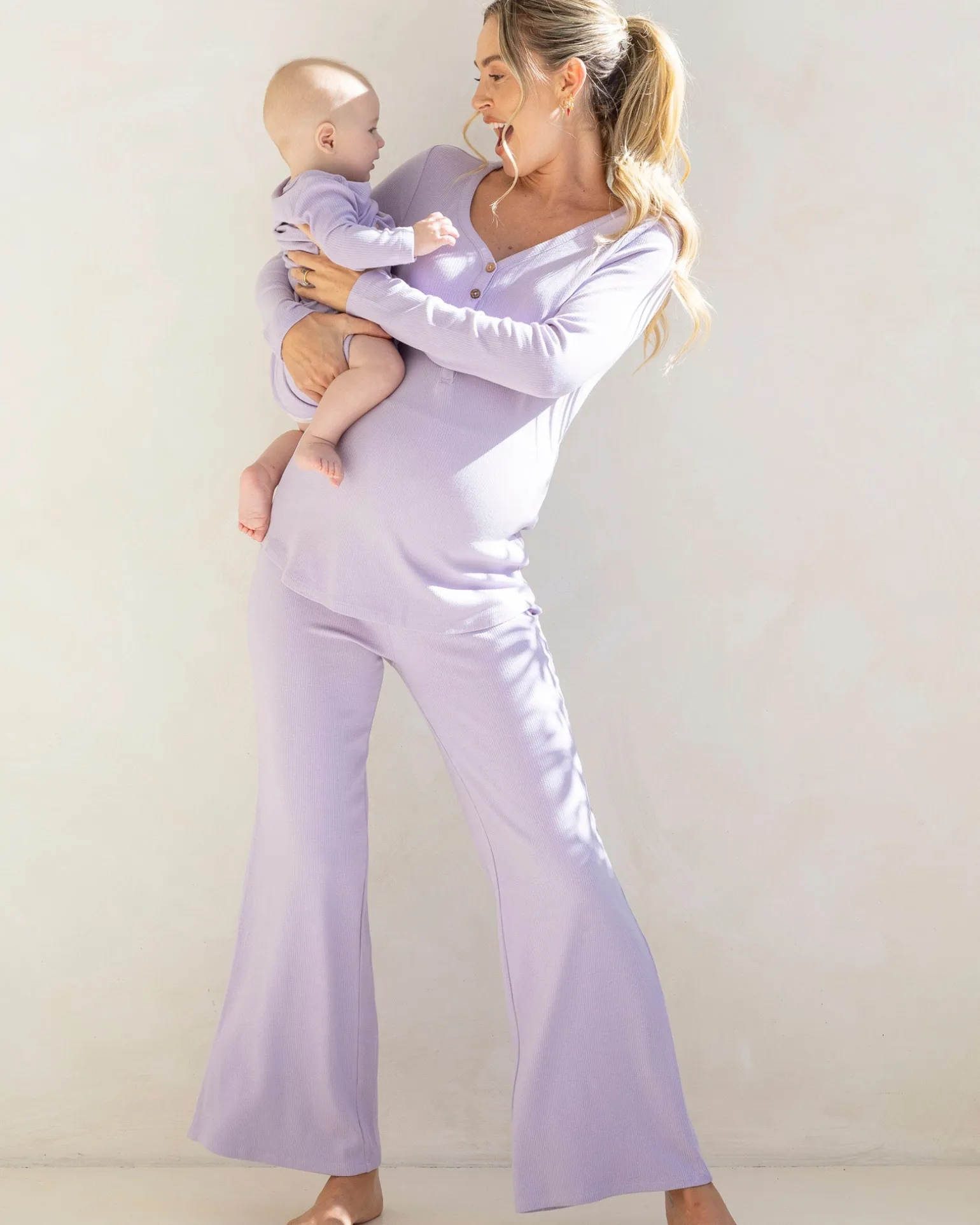 3-Piece Isabelle Maternity Loungewear/ Sleepwear PJ set - Lavender