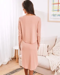 2-Piece Leah Maternity Loungewear/ Sleepwear Set - Dusty Pink