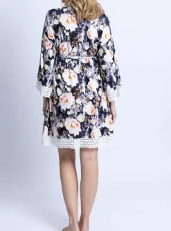 3 Pieces Hospital Pack: Nursing Nightie + Robe - Pink Floral