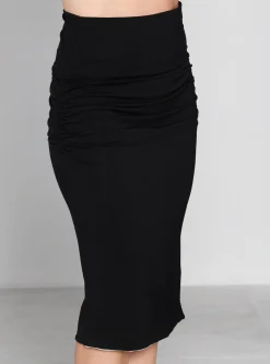 Reversible Maternity Skirt in Black/Navy Stripes