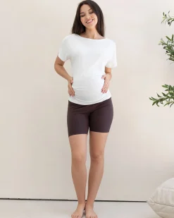 Reversible Maternity Tee Top in Off White