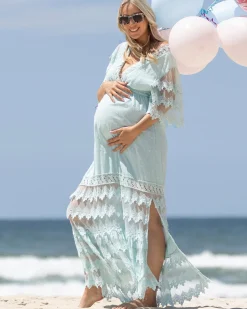 Roxy Lace Baby Shower Dress - Pale Sky Blue
