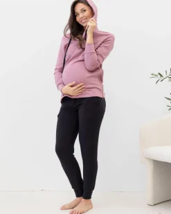 Side Zipper Winter Rib Hoodie Top