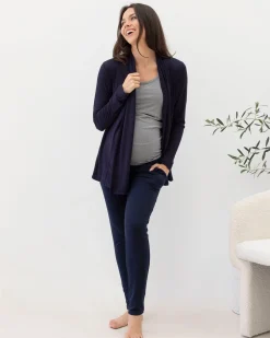 Silvia "Street to Home" Bamboo Maternity 3 Piece Outfit Set in Navy
