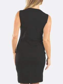 Sleeveless Black Maternity and Nursing Tie Knot Dress