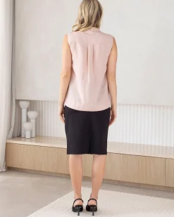 Straight Cut Ponte Black Maternity Skirt