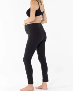 Tamara Fitted Maternity Black Cotton Pant