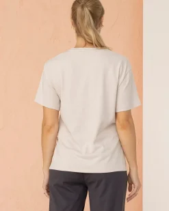 Vera Essential Maternity/Nursing Cotton Tee in Stone White
