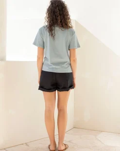 Versatile and Comfortable Maternity Cotton Tee in Pale Blue