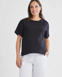 Versatile and Comfortable Maternity Cotton Tee in Black