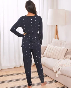 Vivian 3-Piece Maternity & Nursing Pajama Set with baby blanket