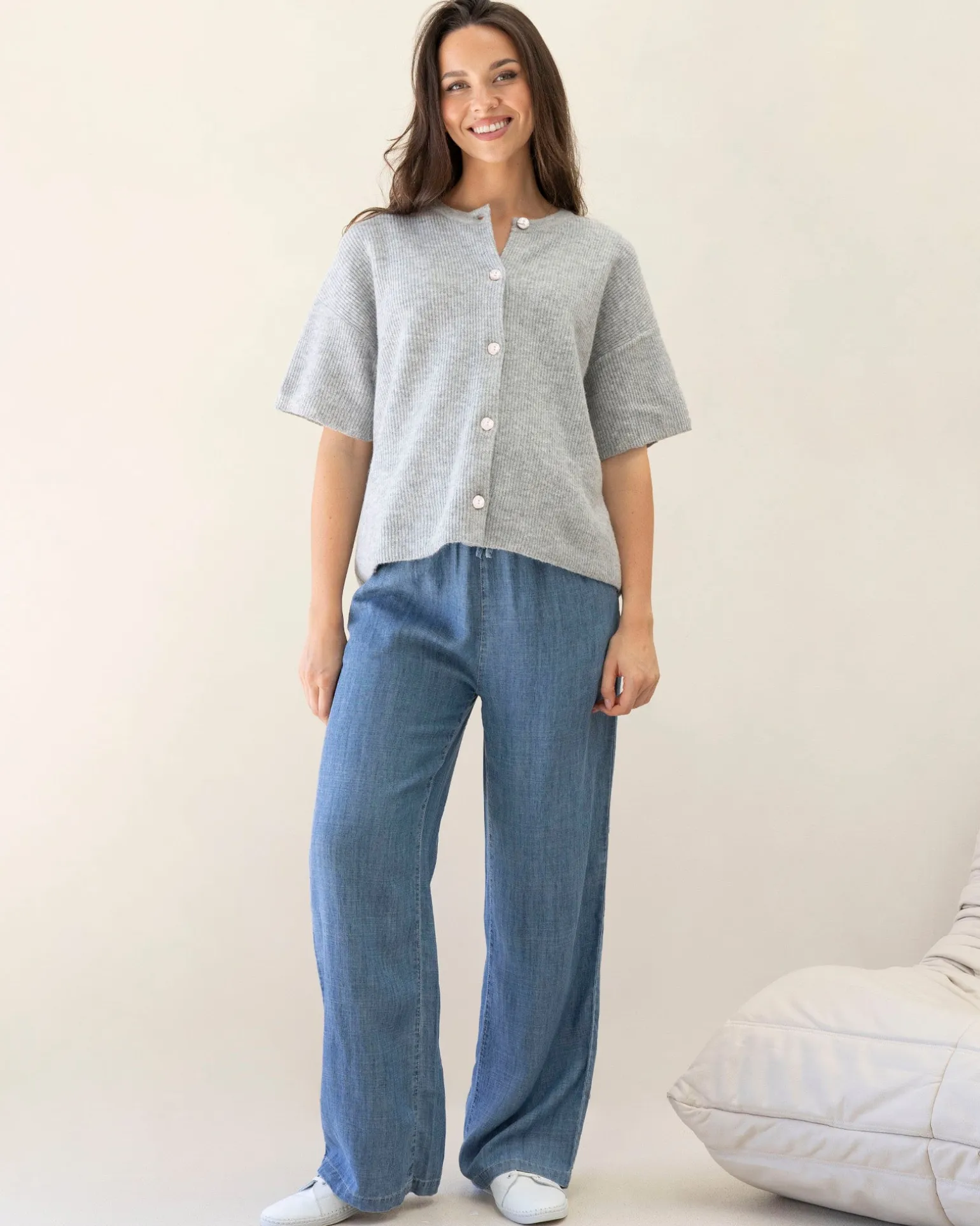 Wide Leg Maternity Soft Tencel Jean